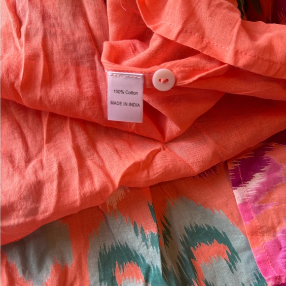 NWT Banjanan Hannah Maxi Dress Ikat Floral Spice Cotton Voile, XL - Picture 7 of 9